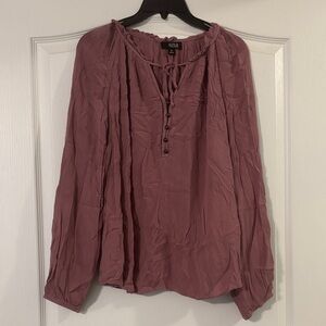 a.n.a Women's Mauve Blouse with Button Detail